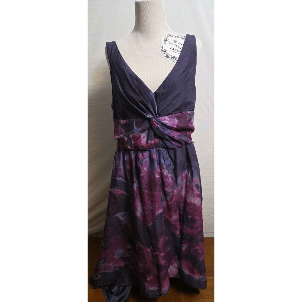 Lela Rose Neiman Marcus X Target Purple Watercolor Layered Hi Low Dress Size 14